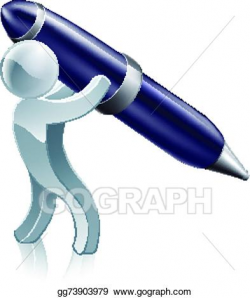 Vector Art - Pen silver man. Clipart Drawing gg73903979 ...