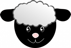 Black face sheep head clipart