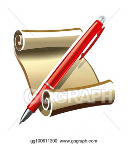 Stock Illustration - Ancient papyrus scroll with a modern ...
