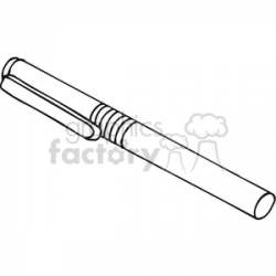 Black and white outline of a pocket pen clipart. Royalty-free clipart #  382454