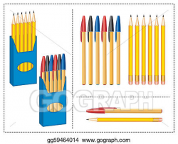 Vector Illustration - Pen and pencils boxes . EPS Clipart ...