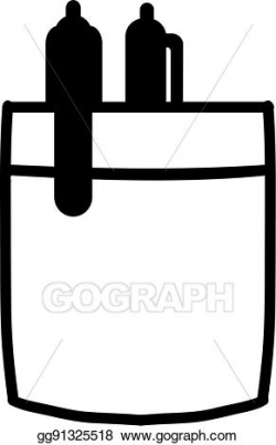 EPS Vector - Shirt pocket with two pens. Stock Clipart ...