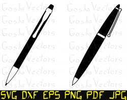 Pen svg. Pen clipart. Pen vector. Pen template. Pen cut file. Pen  printable. School svg. Writing Svg. Cameo, Cricut. DXF. Office svg. Decal.