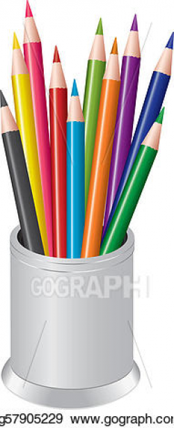 Vector Stock - Pencils in a pen-cup. Clipart Illustration ...