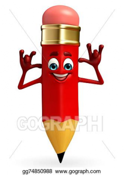 Stock Illustration - Pencil character is teasing . Clipart ...