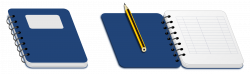 Clipart - Spiral notebook with pencil