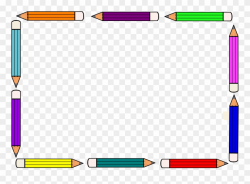 Pencil Frame Clipart - Colored Pencil Clipart Frame - Png ...