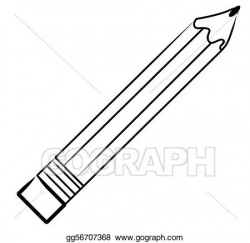 Clipart - Outline of stationary pencil. Stock Illustration ...