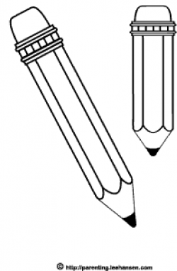 2 school pencils picture to color or digital stamp ...