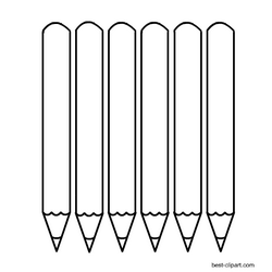 Free black and white six pencils clip art | Free Clip Art ...