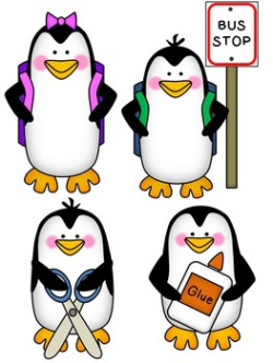 Penguins Clip Art - Back to School Set {By Busy Bee Clip Art}