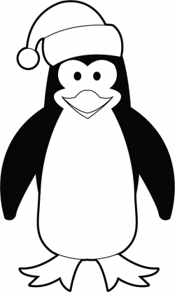 28+ Collection of Christmas Penguin Clipart Black And White | High ...