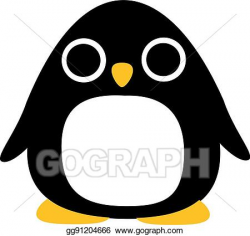 EPS Illustration - Penguin with big eyes and big body ...