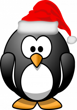 Penguin Xmas Santa Claus Tux Santa Hat – Clean Public Domain