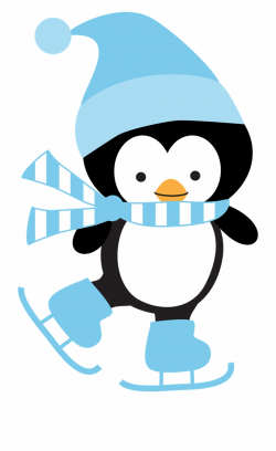 Winter Clipart - Penguin Ice Skating Clipart Free PNG Images ...