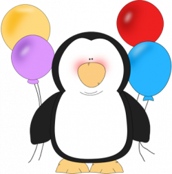 Penguin Holding Balloons Clip Art - Penguin Holding Balloons ...