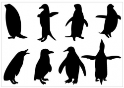 Penguin Silhouette Clip Art Pack Template | Silhouette Clip ...