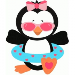 Penguin girl too cool summer | Free Svg invites | Penguin ...