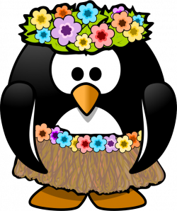 Summer clipart penguin - Pencil and in color summer clipart penguin