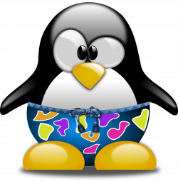 Clipart - Tux with Swimming Trunks