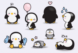 Premium Vector Clipart - Kawaii Penguins - Cute Penguins ...
