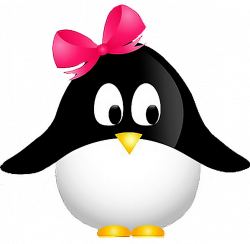 penguin girly cute bow freetoedit...
