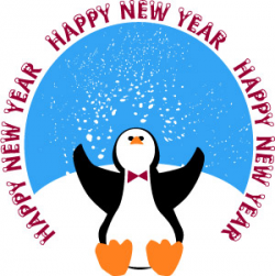 New Year Penguin Snow Globe Clip Art