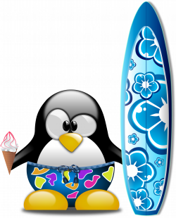 Clipart - Tux the Surfer