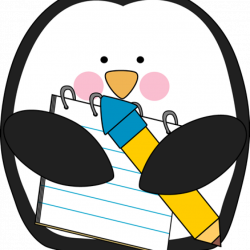 Penguin Clip Art Penguin With A Notepad And Pencil - Penguin ...
