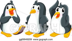 EPS Illustration - Three cute penguins. Vector Clipart ...
