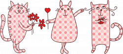 Valentines Animals Clipart Feline Valentine S Day Pencil And In ...