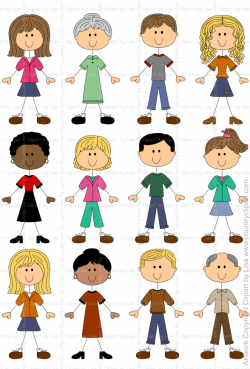 Stick Figures and Faces Family Graphics | Country Clipart by Lisa