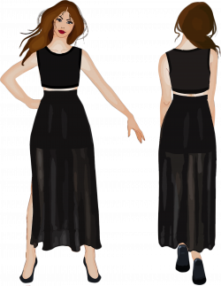 Clipart - Front And Back View Woman 2nd Attempt
