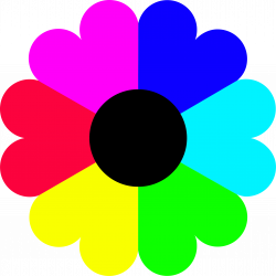 Clipart - Flower 7 colors
