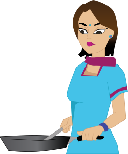 Clipart - Woman cooking