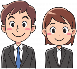 Clipart - Business man and woman - positive looking