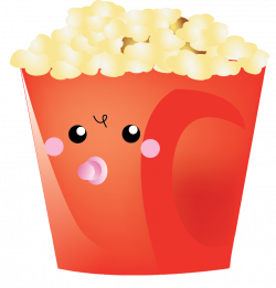 Popcorn clipart cute - Pencil and in color popcorn clipart cute