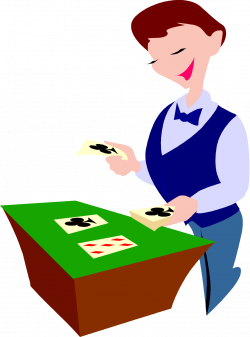 Free Vegas poker dealer vector art cartoon clip art image from Free ...