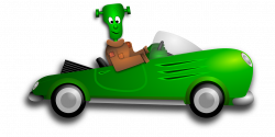Car entering driveway safely clipart