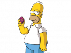 Homer Simpson Eating A Donut transparent PNG - StickPNG