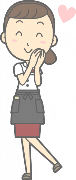 Clipart - Young Waitress in Love