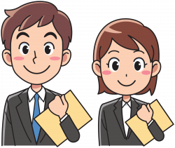 Clipart - Business man and woman with documents