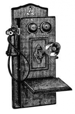 antique telephone clip art, black and white clipart, old ...