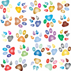 Clipart - Colorful Paw Prints Pattern Background Reinvigorated 2 No ...