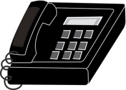 Desk Phone Clipart Image - Drawing of an office desk phone