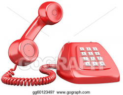 Stock Illustration - 3d red old fashioned style telephone ...
