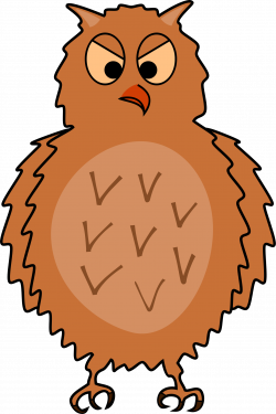 Clipart - Enraged owl - front view