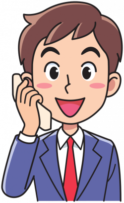 Clipart - Business man using a phone