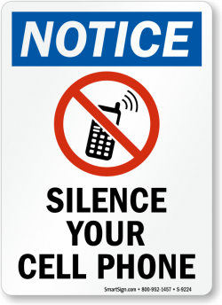 Silence Your Cell Phone Signs