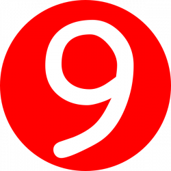 Red, Rounded,with Number 9 Clip Art at Clker.com - vector clip art ...